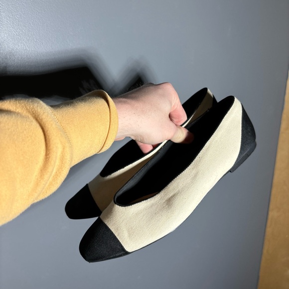 Zara Canvas Two Tome Ballet Flats Women’s Size EU 39 - Picture 3 of 7